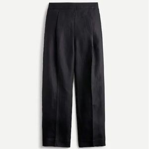 J. Crew High- Rise Pleated Linen Blend Pants Black Size 4